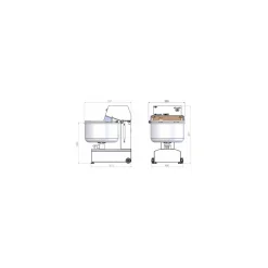 Pétrin mélangeur sur socle 60 L M60