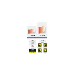 Ruban TZE 232 blanc impression rouge 12 mm