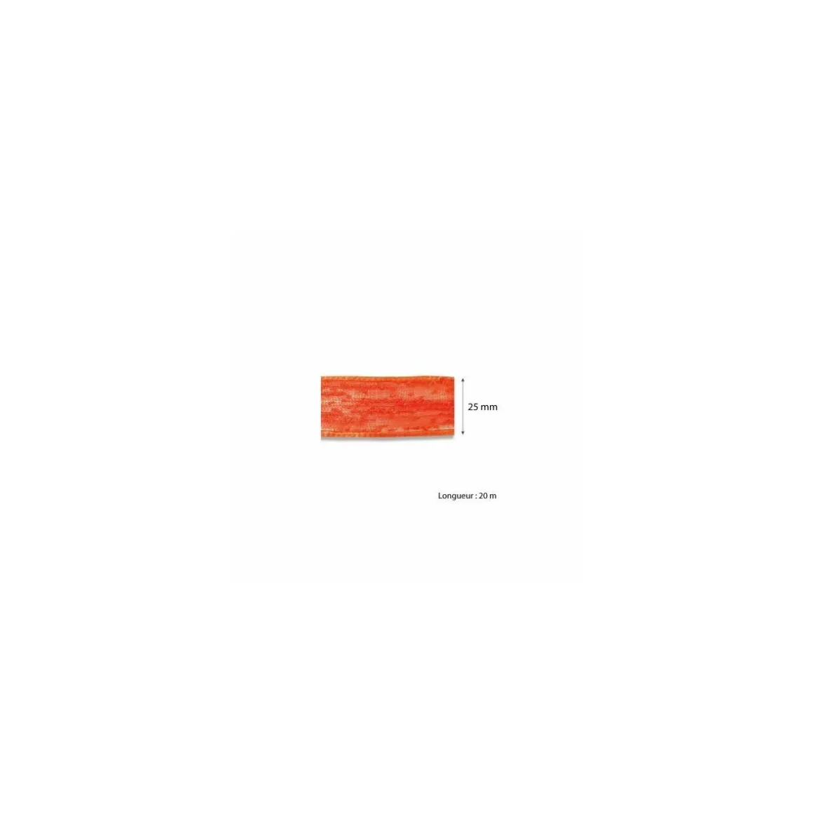 Ruban voile orange 25 mm x 20 m - à l'unité