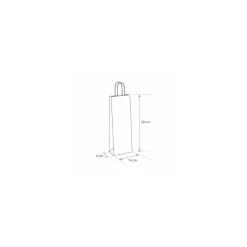 Sac bouteille kraft brun vergé 14 + 8 x 39 cm - par 50