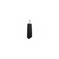 Sac bouteille kraft noir vergé 14 + 8 x 39 cm - par 50