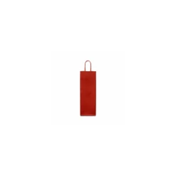 Sac bouteille kraft rouge vergé 14 + 8 x 39 cm - par 50