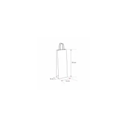 Sac bouteille kraft rouge vergé 14 + 8 x 39 cm - par 50