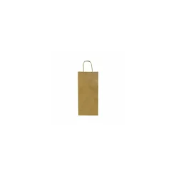 Sac 2 bouteilles kraft brun non vergé 18 + 8 x 39 cm - par 50