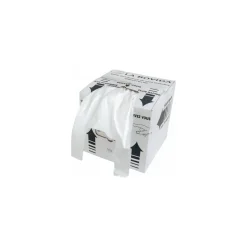 Sac bretelles amidon 50 µ blanc 45 x 26 + 6 cm en boite distributrice - par 500