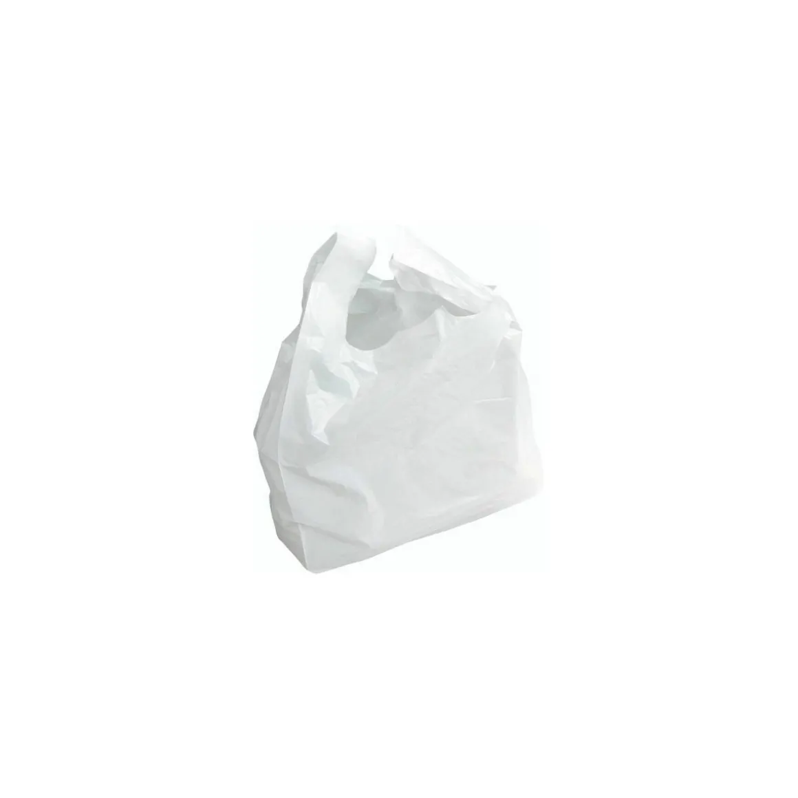 Sac bretelles amidon 50 µ blanc 45 x 26 + 6 cm en boite distributrice - par 500