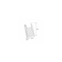 Sac bretelles blanc PEBD 50 µ - 40 x 20 + 10 cm - par 500