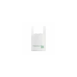 Sac bretelles blanc PEBD 50 µ - 45 x 26 + 6 cm - par 500