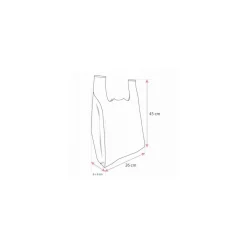 Sac bretelles blanc PEBD 50 µ - 45 x 26 + 6 cm - par 500
