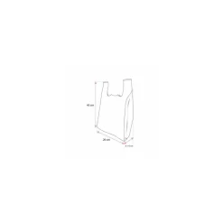 Sac bretelles blanc PEBD 50 µ - 45 x 26 + 6 cm - par 500