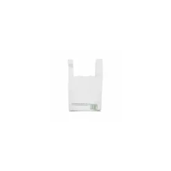 Sac bretelles blanc PEBD 50 µ - 45 x 26 + 6 cm - par 500