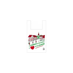 Sac bretelles "Commerce de proximité" PEBD 50 µ 50 x 30 + 7 cm - par 500