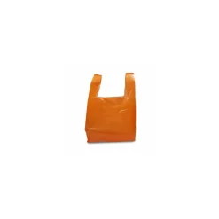 Sac bretelles plastique BD 50 microns orange 26 x 6 + 6 x 45 cm - par 500