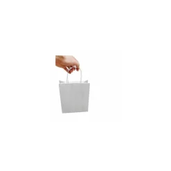 Sac cabas argent à poignées torsadées 18 x 8 x 22 cm - par 50