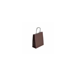 Sac cabas chocolat à poignées torsadées 18 x 8 x 22 cm - par 50