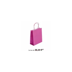 Sac cabas rose à poignées torsadées 35 x 14 x 40 cm - par 50