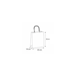 Sac cabas Rose poudre à poignées torsadées 35 x 14 x 40 cm - par 50