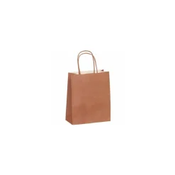 Sac cabas terracotta à poignées torsadées 35 x 14 x 40 cm - par 50