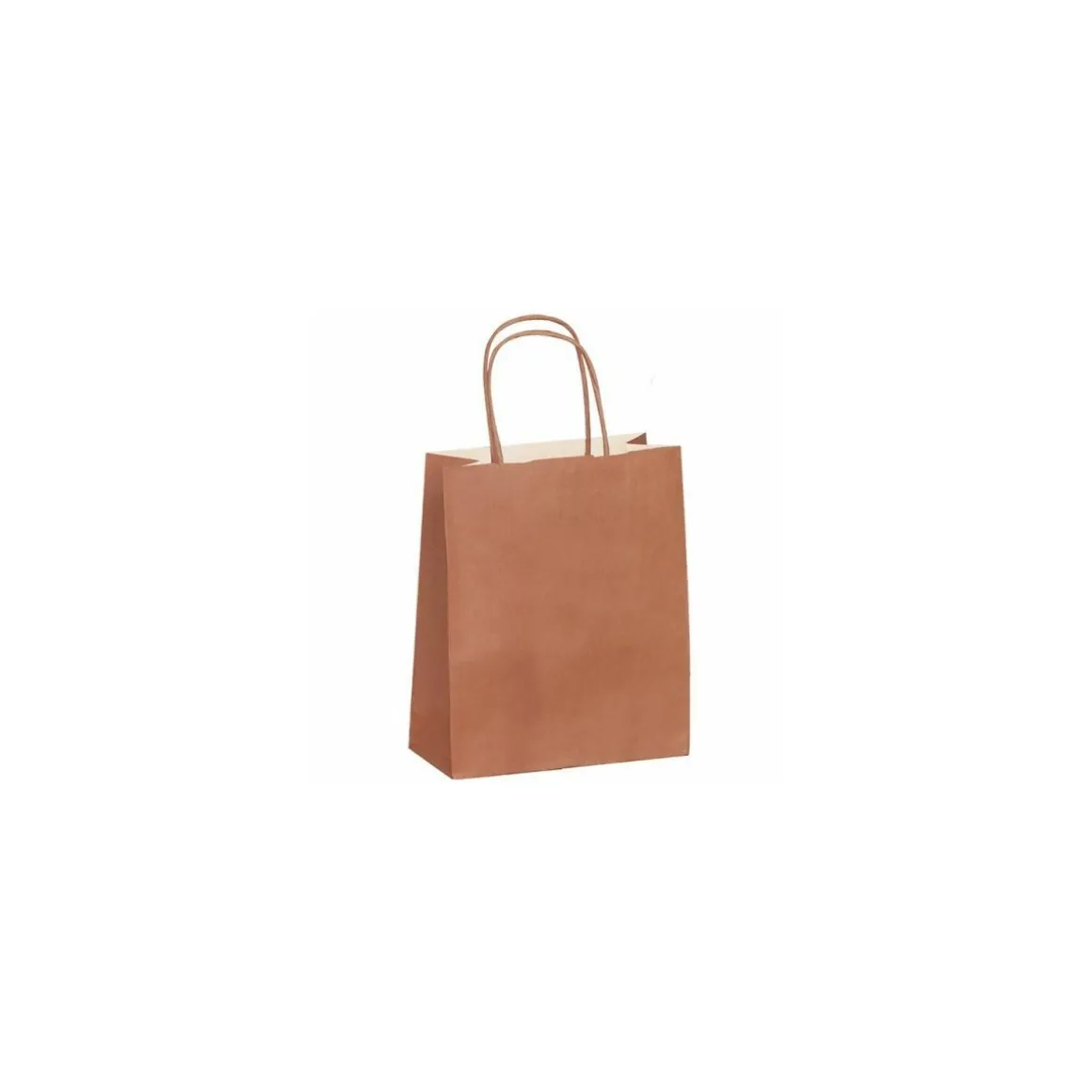 Sac cabas terracotta à poignées torsadées 35 x 14 x 40 cm - par 50