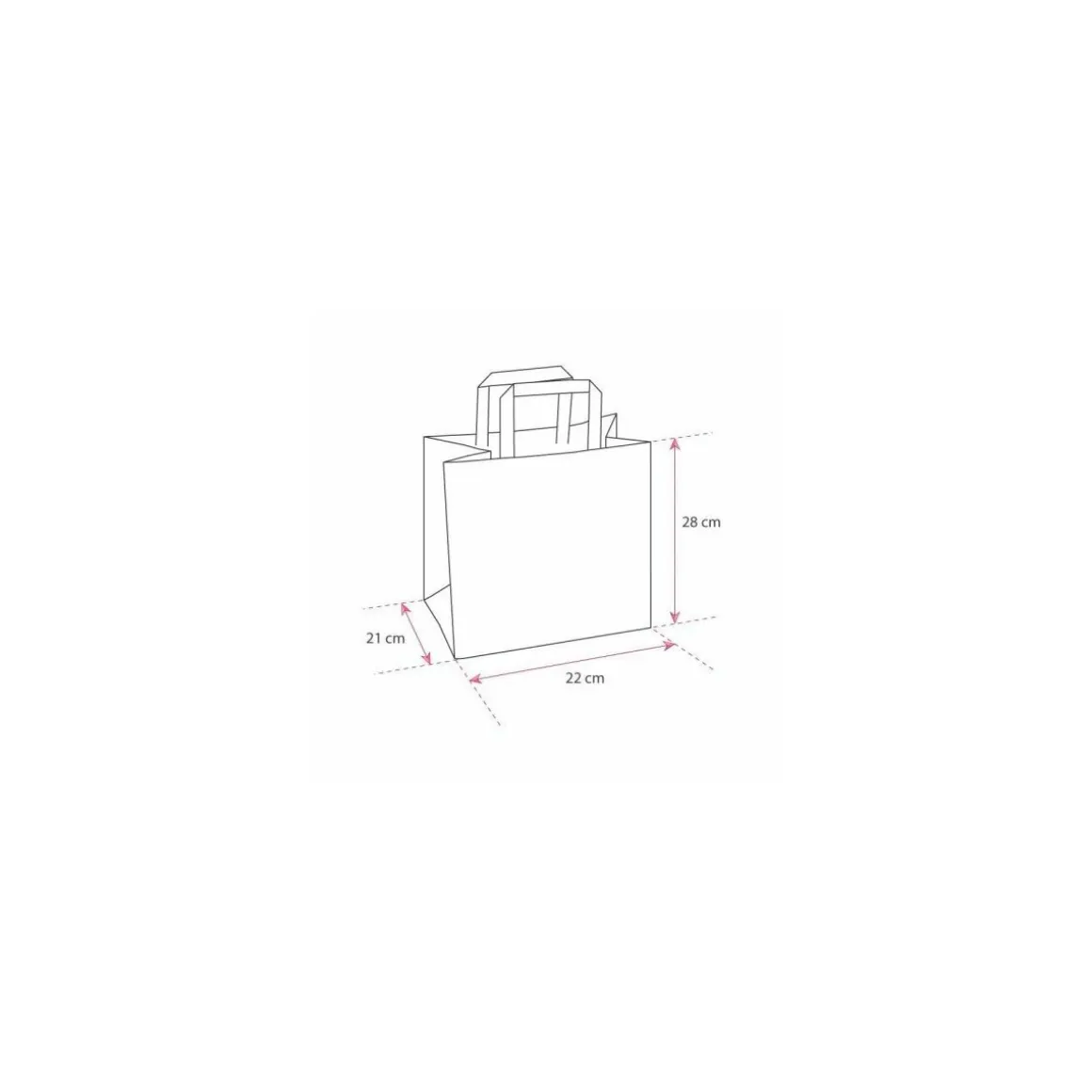 Sac cabas traiteur plastique avec renfort de fond 22 x 21 x 28 cm - par 25