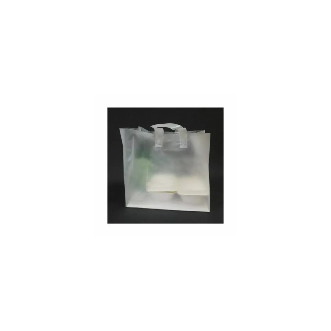 Sac cabas traiteur plastique avec renfort de fond 22 x 21 x 28 cm - par 25