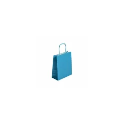 Sac cabas turquoise à poignées torsadées 23 x 12 x 30 cm - par 50