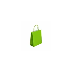 Sac cabas vert acidulé à poignées torsadées 23 x 12 x 30 cm - par 50