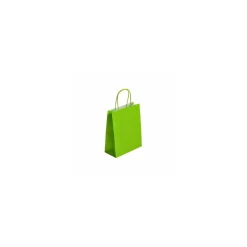 Sac cabas vert acidulé à poignées torsadées 18 x 8 x 22 cm - par 50