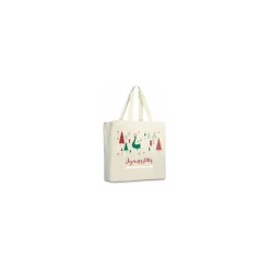 Sac coton "Joyeuses fêtes" 37 x 36 + 22 cm - par 100