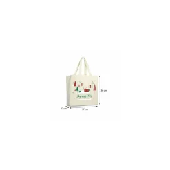 Sac coton "Joyeuses fêtes" 37 x 36 + 22 cm - par 100