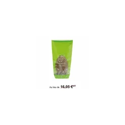 Sachet confiseur fond carton JOYEUSES PAQUES VERT 12 x 27,5 cm - par 100