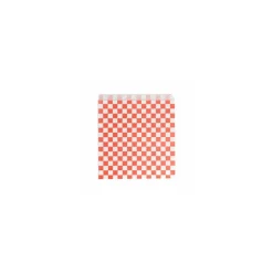 Sachet kraft ouvert 2 côtés damier rouge 17 x 18 cm - par 500