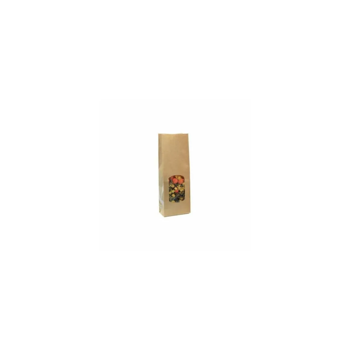 Sachet SOS kraft brun vergé avec fenêtre 13,6 + 7,5 x 31,5 cm - par 100