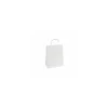 Sac papier kraft blanc à poignées torsadées 18 + 8 x 22 cm - par 50