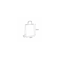 Sac papier kraft blanc à poignées torsadées 18 + 8 x 22 cm - par 50
