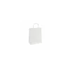 Sac papier kraft blanc à poignées torsadées 22 + 10 x 31 cm - par 50