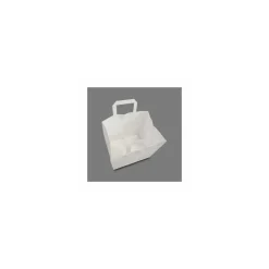 Sac papier kraft blanc à poignées plates 26 + 19 x 25 cm - par 250
