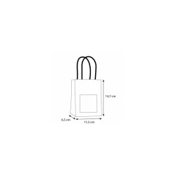 Sac papier kraft brun à poignées torsadées avec fenêtre 11,5 + 6,5 x 14,7 cm - par 25