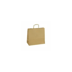 Sac papier kraft brun à poignées torsadées 45 + 17 x 48 cm - par 50