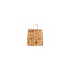 Sac papier kraft brun à poignées torsadées "Times" 26 + 20 x 27 cm - par 250