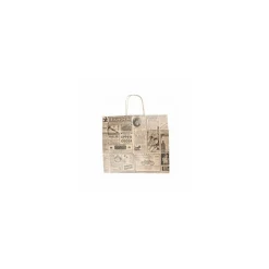 Sac papier kraft brun à poignées torsadées