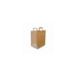 Sac papier kraft brun à poignées plates extérieures 26 + 20 x 32 cm - par 250