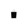 Sac papier kraft noir à poignées torsadées 23 + 12 x 30 cm - par 50