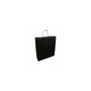 Sac papier kraft noir à poignées torsadées 35 + 14 x 40 cm - par 50