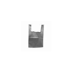 Sac plastique bretelles argent PEBD 50 µ 45 x 26 + 6 cm - par 500