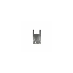 Sac plastique bretelles argent PEBD 50 µ 45 x 26 + 6 cm - par 500