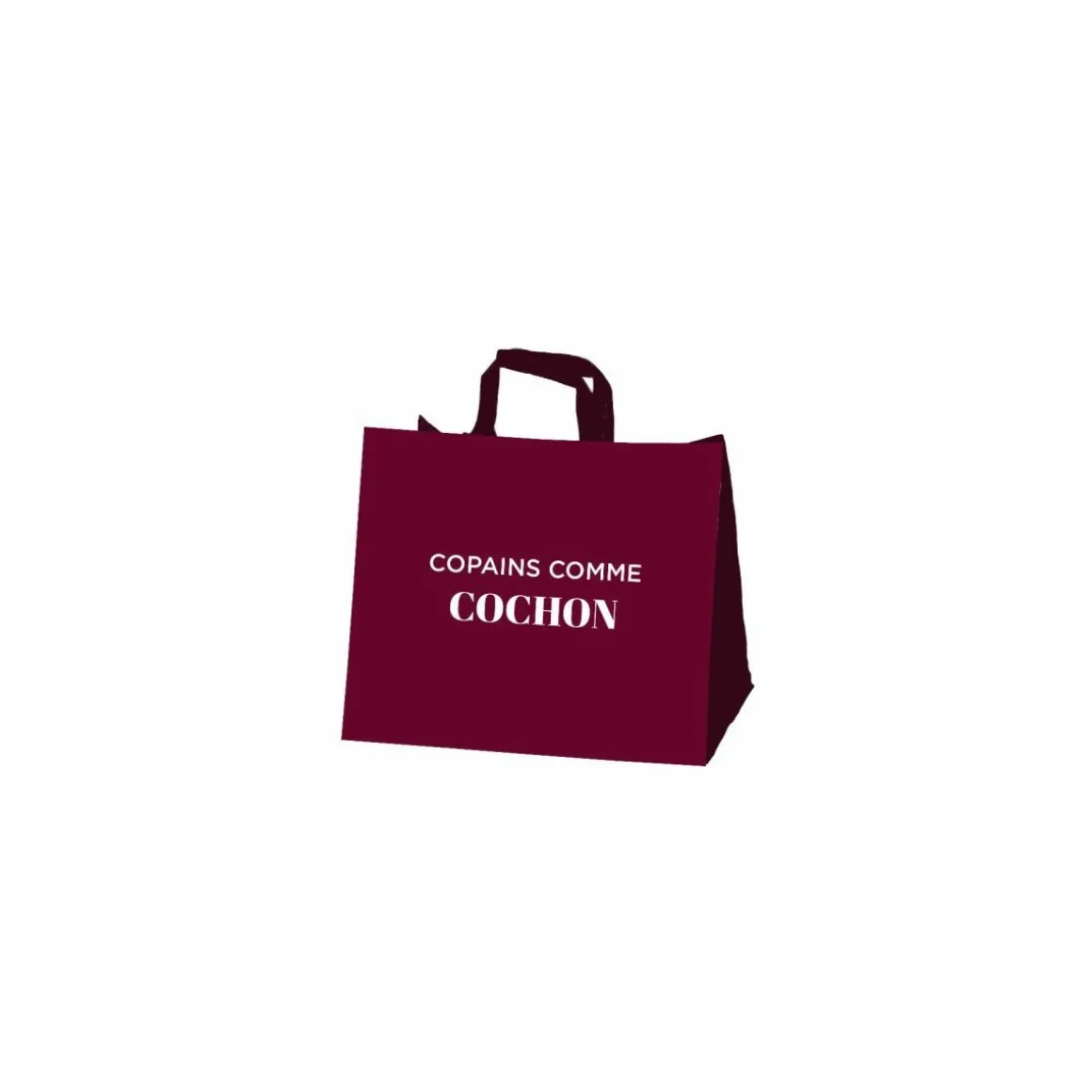 Sac réutilisable PP non tissé " Copain comme cochon" 37,5 x 34,5 + 17 cm - par 100