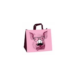 Sac réutilisable PP non tissé " Copain comme cochon" 37,5 x 34,5 + 17 cm - par 100
