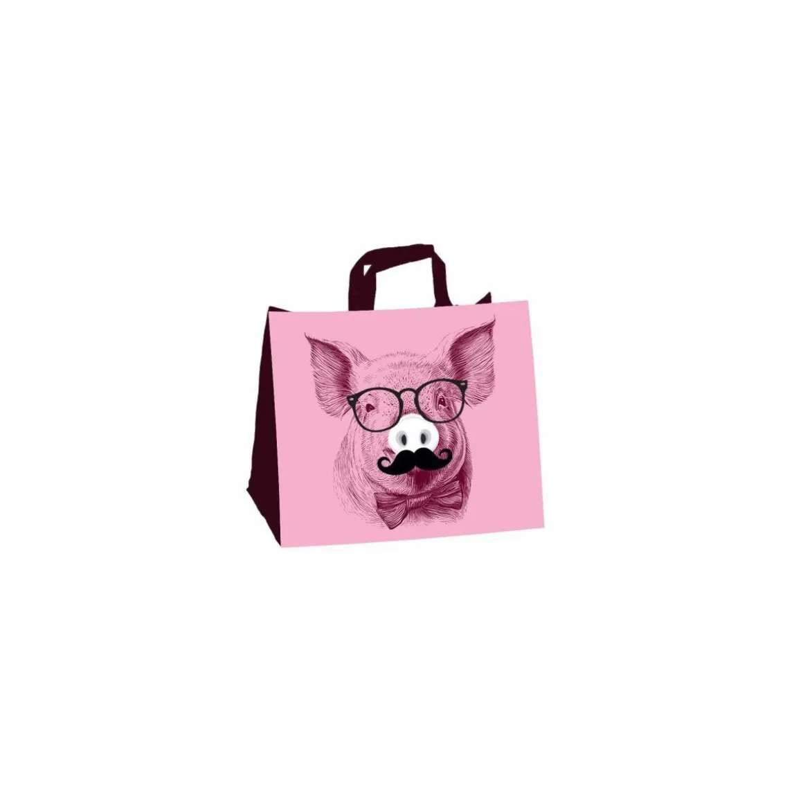 Sac réutilisable PP non tissé " Copain comme cochon" 37,5 x 34,5 + 17 cm - par 100