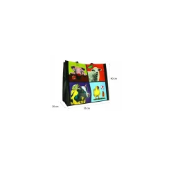 Sac réutilisable PP tissé "Animaux colorés" 40 x 35 + 20 cm - par 100